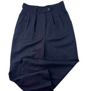 Vintage Giorgio Sant Angelo Navy Pure Merino Wool Trouser Pants Size 2 High Rise